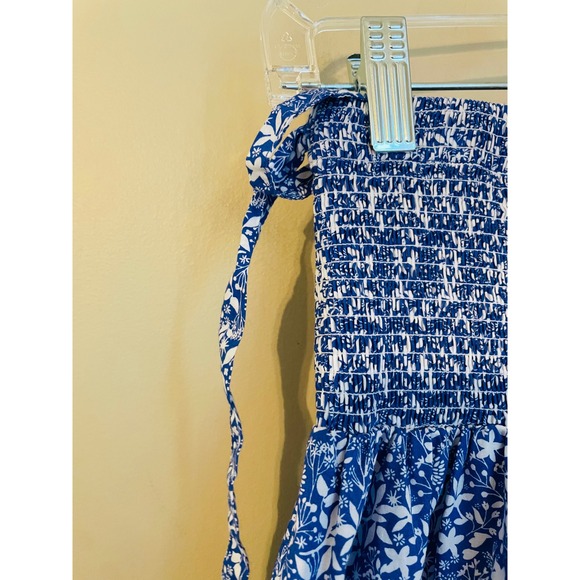 NATION LTD XS Blue White Ditsy Floral Rowena Top Primrose Smocked Skirt Set - Picture 13 of 16